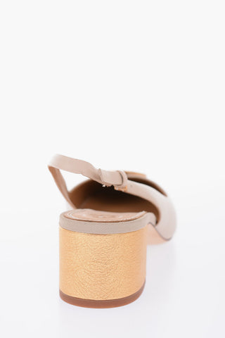 5 cm leather MINNIE Chunky Heel Slingback pumps
