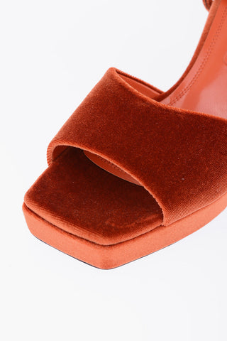 9 cm velvet Chunky Heel Lace-up sandals