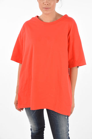 Oversized T-shirt with Stretchy Knit Insert