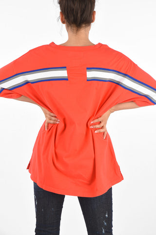 Oversized T-shirt with Stretchy Knit Insert