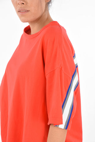 Oversized T-shirt with Stretchy Knit Insert