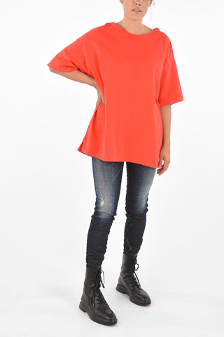 Oversized T-shirt with Stretchy Knit Insert
