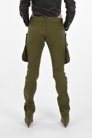 Stretch-Cotton Low-Waist Cargo Pants