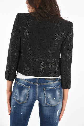 Blazer Gioiello Crop BERLIN con Collo Sciallato