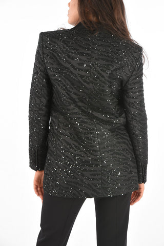 Lined Sequined Jewel Embroidered Blazer