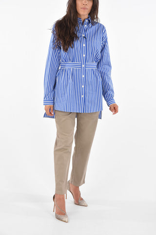 Stretch Cotton High-Waist Pants