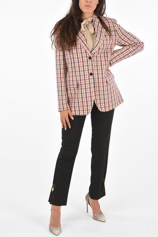 Checked Notch Lapel Blazer