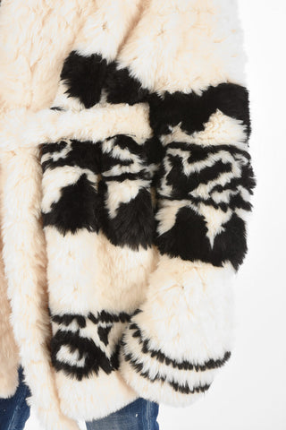 Faux Fur Fair Isle Maxi Cardigan