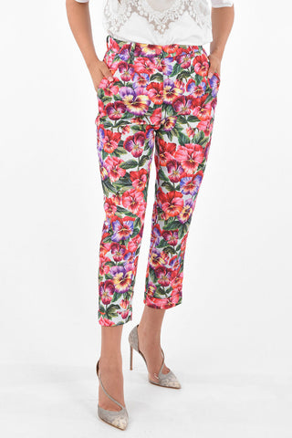Floral Sinlge Pleated Pants