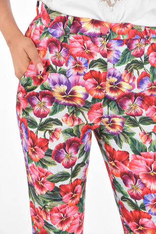 Floral Sinlge Pleated Pants