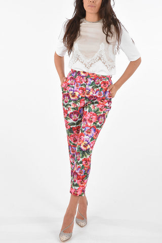 Floral Sinlge Pleated Pants