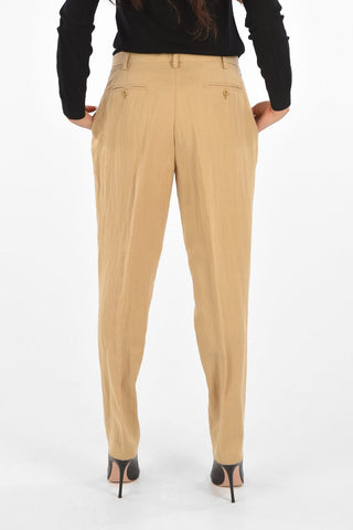 Pantaloni a Una Pince con Tasche a Filo