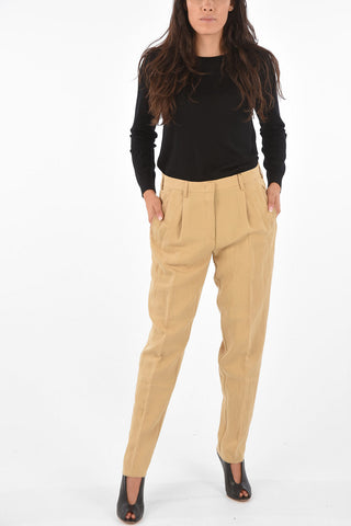 Pantaloni a Una Pince con Tasche a Filo