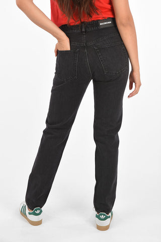 Jeans Dritti a Vita Alta 