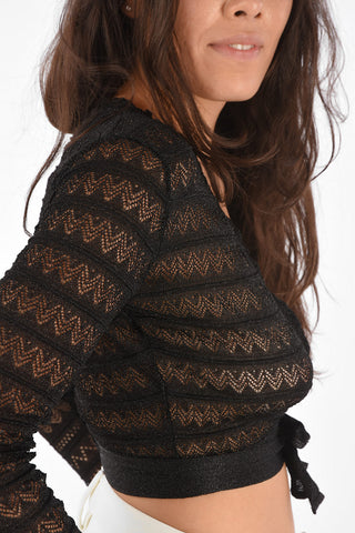 Cardigan Crop a Maniche Lunghe  
