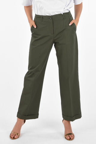 Pantaloni Straight Fit con Orlo con Risvolto
