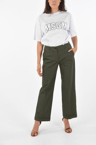 Pantaloni Straight Fit con Orlo con Risvolto