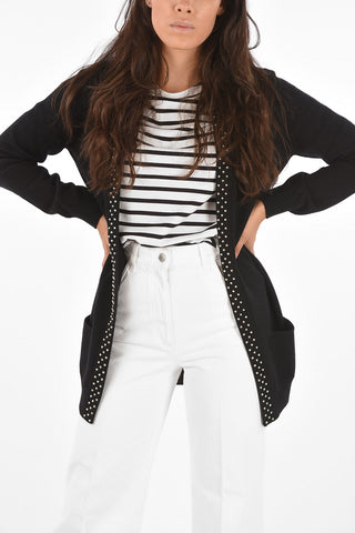 2 Pocket Cardigan with Front Stud Trimmings