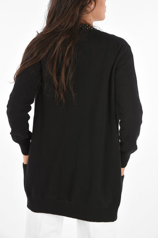 2 Pocket Cardigan with Front Stud Trimmings