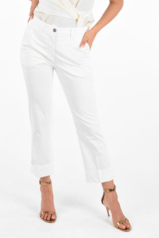 Cuffed Hem Cropped Pants