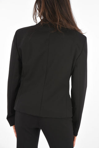 Virgin Wool Jewel Button Blazer