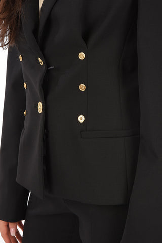 Virgin Wool Jewel Button Blazer