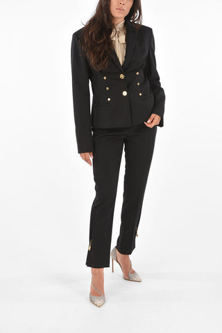 Virgin Wool Jewel Button Blazer