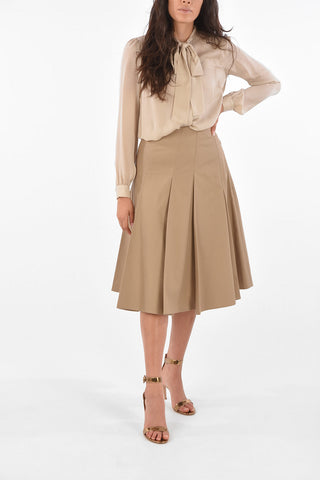 Side Zipped ABBEAR Pleated Skirt