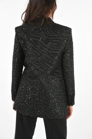 Lined Sequined Jewel Embroidered Blazer