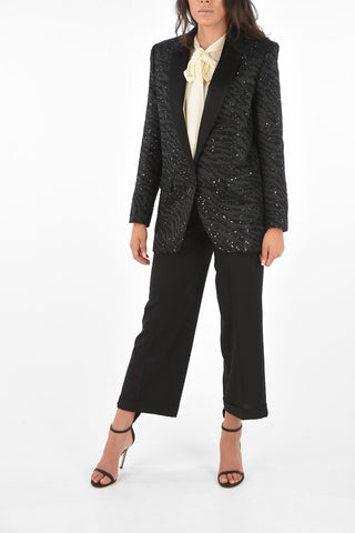 Lined Sequined Jewel Embroidered Blazer
