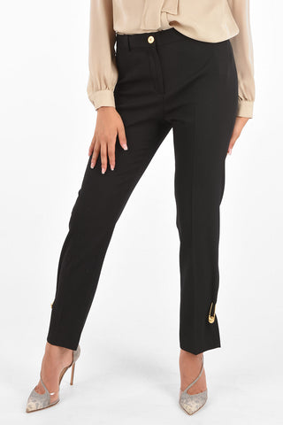 Wool Jewel Ankle Brooch Pants