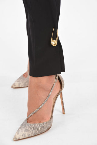 Wool Jewel Ankle Brooch Pants