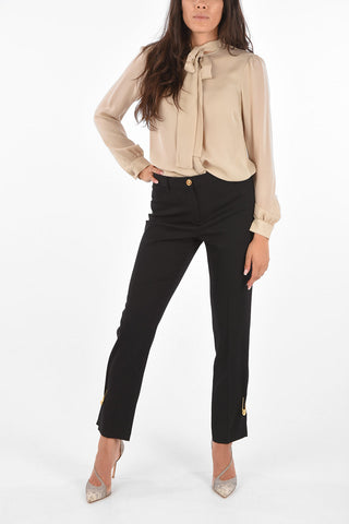 Wool Jewel Ankle Brooch Pants