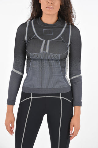 T-Shirt a Maniche Lunghe in Tessuto Super Stretch