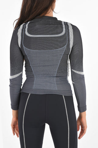 T-Shirt a Maniche Lunghe in Tessuto Super Stretch