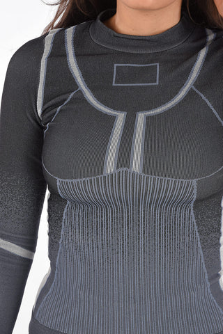 T-Shirt a Maniche Lunghe in Tessuto Super Stretch