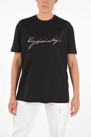 Beaded Embroidered Logo T-shirt