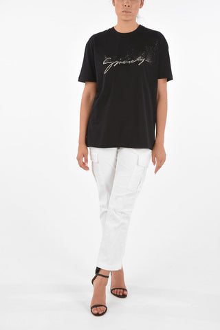 Beaded Embroidered Logo T-shirt