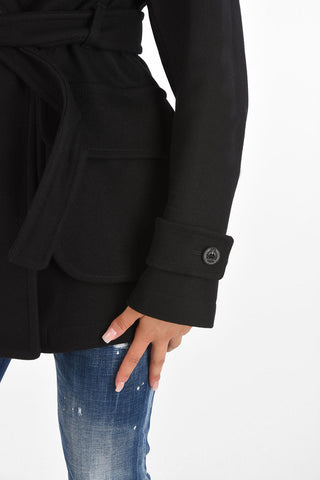 Lined Belted Double-Breasted Coat