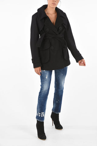 Lined Belted Double-Breasted Coat