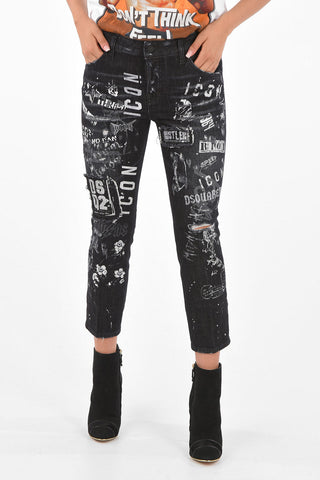 Printed COOL FIT Cropped Jeans 