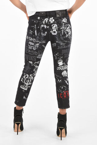 Printed COOL FIT Cropped Jeans 