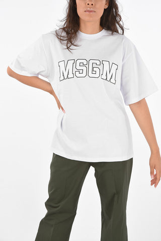 T-Shirt Girocollo con Stampa Logo