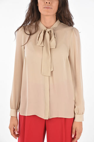 Silk Tie Neck Shirt