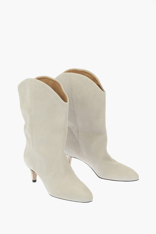 4cm Suede Leather Ankle Boots
