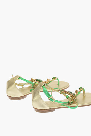 Leather Sandals with Jewel