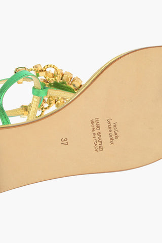 Leather Sandals with Jewel