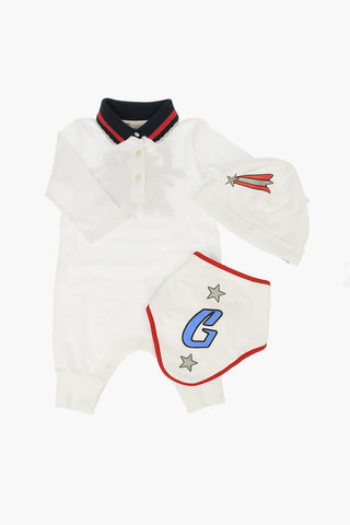 Romper suit with Bib and Hat