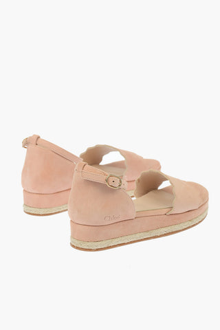 3cmSuede Leather Sandal with Platform