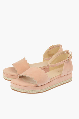 3cmSuede Leather Sandal with Platform